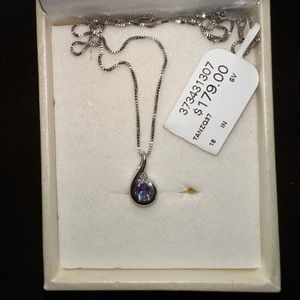 Silver SWAROVSKI necklace with purple pendant